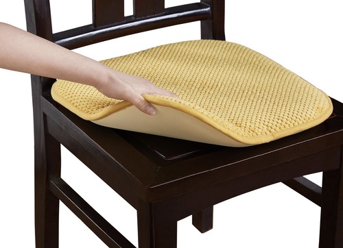 4 Pack: Non Slip Chenille Premium Memory Foam Chair Cushions - Assorted Colors - Picture 42 of 51