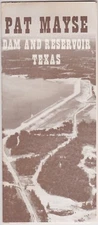 1968 Pat Mayse Dam And Reservoir Texas Map Brochure