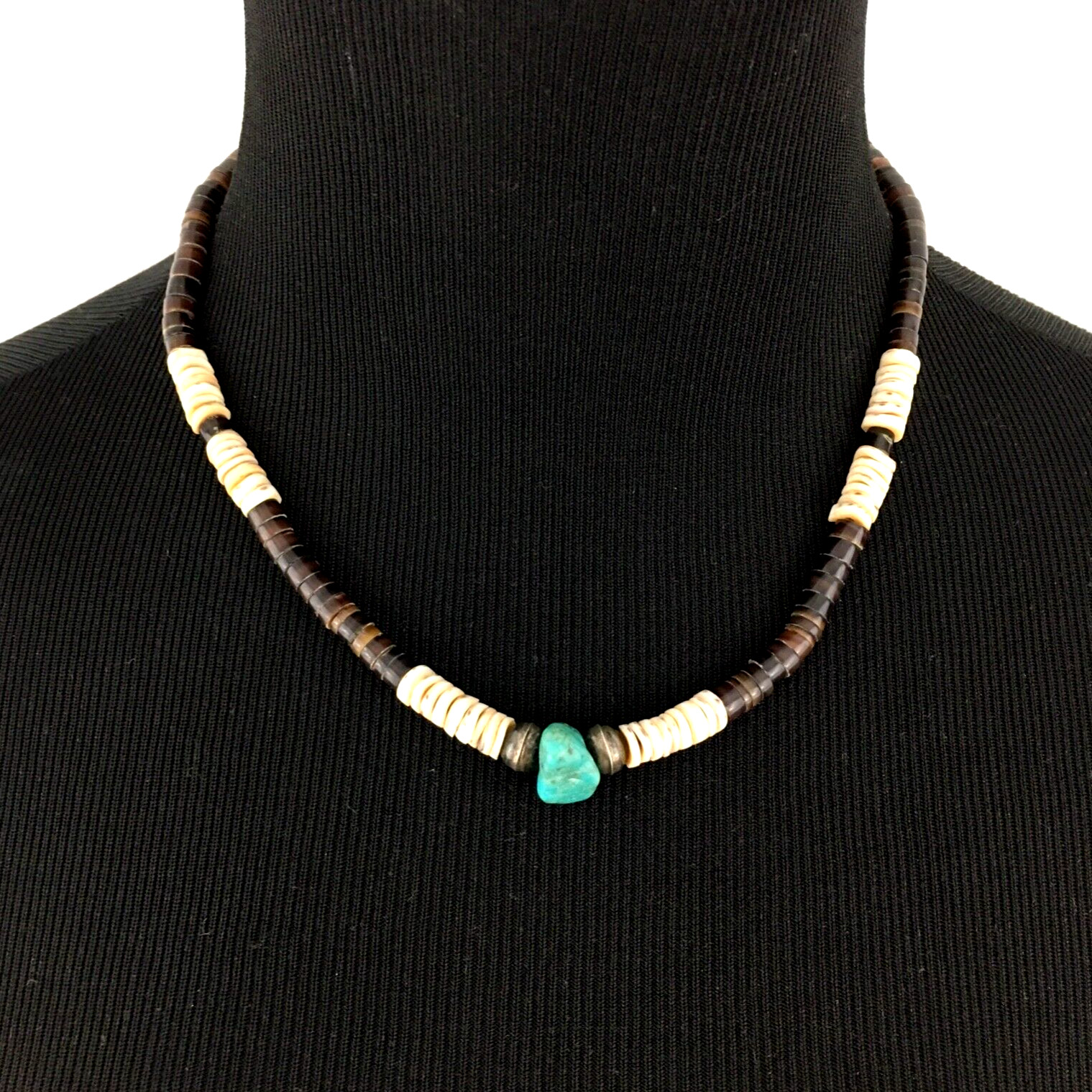 Native American Multi Strand Grüne Gaspeite Heishi Shell Sterling Silber Vintage Lätzchen Girlande Halskette