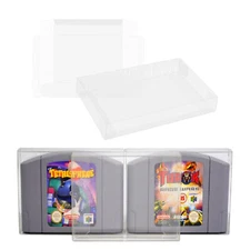 2/20PC Clear Box Sleeves Case For N64 CARTRIDGE PROTECTORS Side Open Nintendo 64