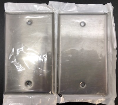 Lot of 2 Leviton 84014 1-Gang Stainless Steel Blank Wallplate (RF927-13 ...