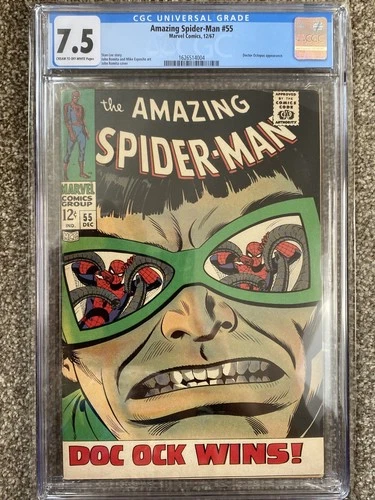 🔥CGC 7.5 cream/ow AMAZING SPIDER-MAN #55 - Classic ROMITA cover - MARVEL 1967🔥