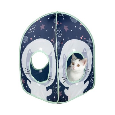 Kitty City Galactic Pop-Up Cat Play House, Collapsible Indoor Cat Hideout wit...