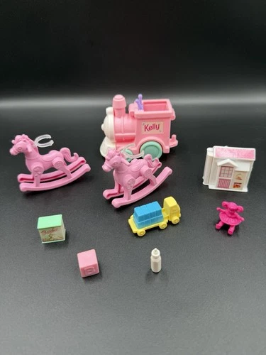 Barbie Kelly Nursery Playroom Pink Train School Dollhouse Lot Toy Vintage 1996