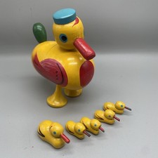 De Colección Shackman Madera Pato/Patitos Pascua Decoración Contenedor Anidación Juguete Japón Difícil de Encontrar