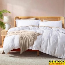 Soft Double Brushed Microfiber Duvet Cover Set Full Size W/ Pillow Shams New
