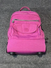 Kipling Rolling Backpack Wheeled Pink Nylon School Travel Trolley WL4759-485