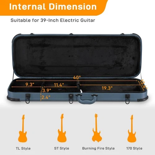 Ktaxon Cases Hard-Shell Wood Case for Standard Electric Guitars Telecaster &Lock