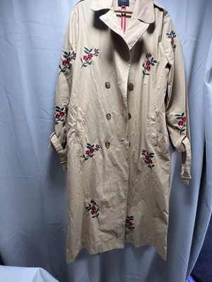 En Saison Trenchcoat mit Blumenstickerei Größe M