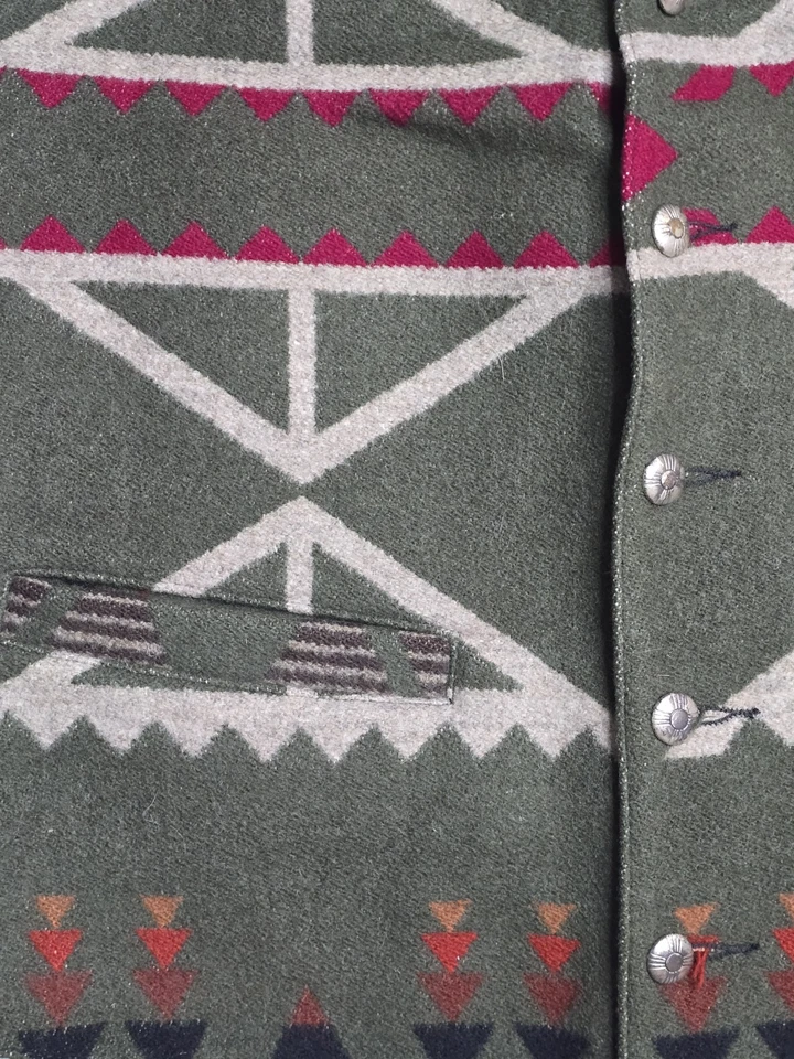 Vintage Pendleton High Grade Western Wear Vest Indian/Aztec Design Wool Blend US - Image 4 of 4