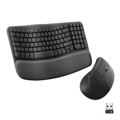 Wave Keys & Lift Vertical Mouse Combo - Graphite