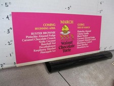 Baskin Robbins ice cream 1982 store display flavor sign WALNUT CHOCOLATE Mar