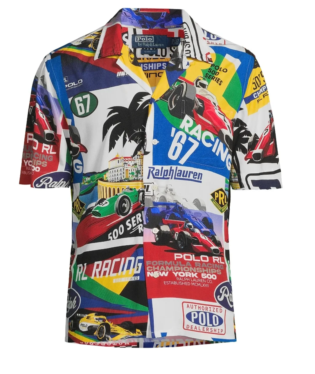Polo Ralph Lauren Classic Fit Racing-Print Camp Shirt, Size Medium
Opens in a new window or tab