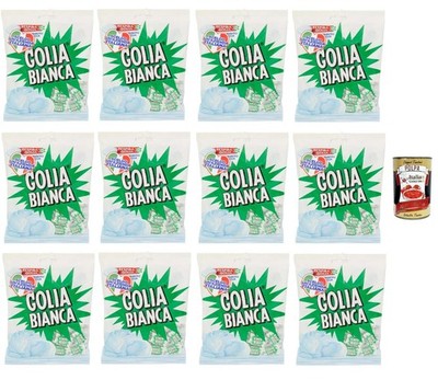 12x Golia Bianca Caramelle dure Menta e Liquirizia Hartbonbons 160g+Polpa 400g