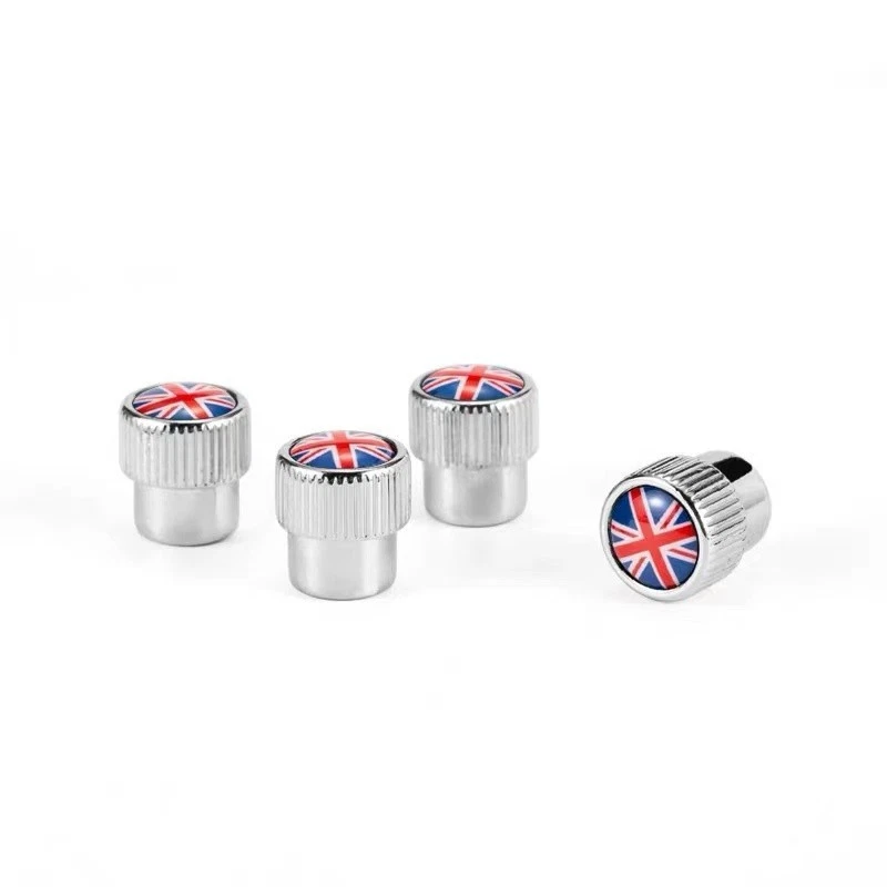 Juego de tapones antipolvo vástago válvula rueda neumático Union Jack rojo + azul para Jaguar C2D60781 Foto 2 de 4