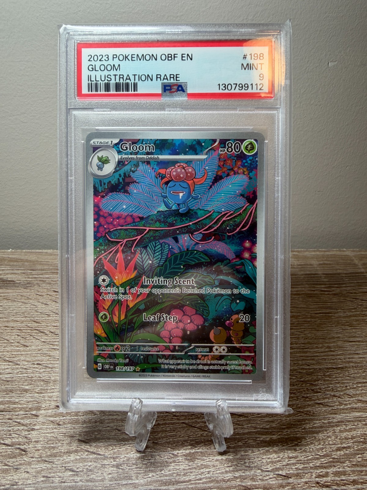 PSA 9 Gloom 198/197 Illustration Rare Obsidian Flames Pokemon Card Mint Slab