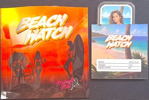 2026 1oz .99 AU BEACH WATCH  Baddie(naughty) EXCLUSIVE MIDNIGHT MINT COA 1/50