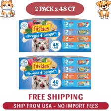 2 PACK Purina Friskies Wet Cat Food Variety Pack, Oceans of Delight Flaked, 48ct