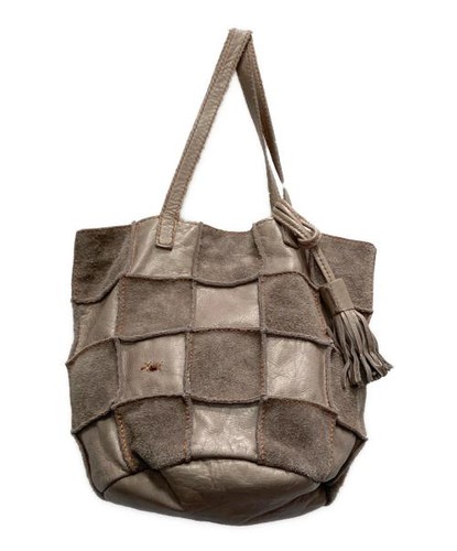 Te to Te                    Patchwork Leather Tote Bag Greige