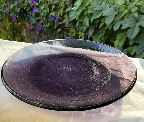 Fire & Light Recycled Glass Dinner Plate 11” -Grape Purple Nice Used - Picture 5 of 6