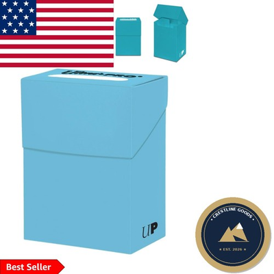 #ad Light Blue Standard Deck Box with 6 Compartments – Durable Card Storage Solution $21.99