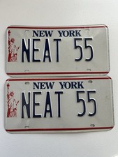 🔥PAIR! Of New York Liberty Vanity License Plates 1986-2000 NEAT 55