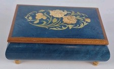 Vintage Italian Made Blue Jewelry Trinket Mus...