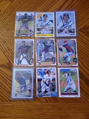 Cleveland Indians 9 Card Lot Signed IP Auto Rookie RC 1st Bowman Chrome Topps