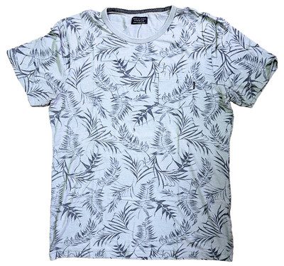 Jack & Jones Premium T-Shirt Herren m. tropischem Palmenmotiv Gr. M grau meliert