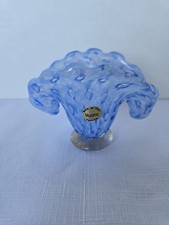 1950 Archimede Seguso MURANO Italy Blue Clam Bud Vase  29 