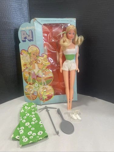 Barbie Vintage Free Moving PJ Doll 1974 Mattel 7281 Open Box Near Complete Read