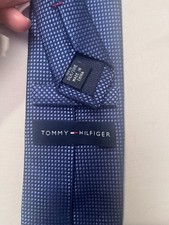 Tommy Hilfiger 100 Silk Men's Neck Tie Navy Blue Geometric 3" W x 60" L