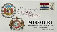 BDAOCITW KSC Cachets 4301 Flags of Our Nation Stamp FOON Great Seal of Missouri 