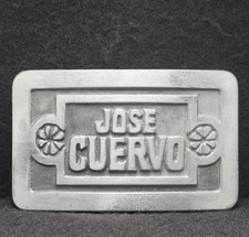 WD07157 AWESOME VINTAGE 1977 JOSE CUERVO BEER BOOZE PEWTER BELT BUCKLE