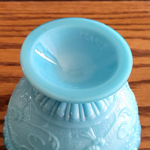 Rare Portieux Vallerysthal Blue Glass Dragon Serpent Candy Dish w/ Lid France EC - Picture 11 of 13