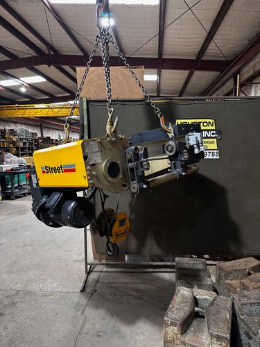 Street 3 Ton Electric Wire Rope Hoist w/ Motorized Trolley, 21 FT Lift, 460V