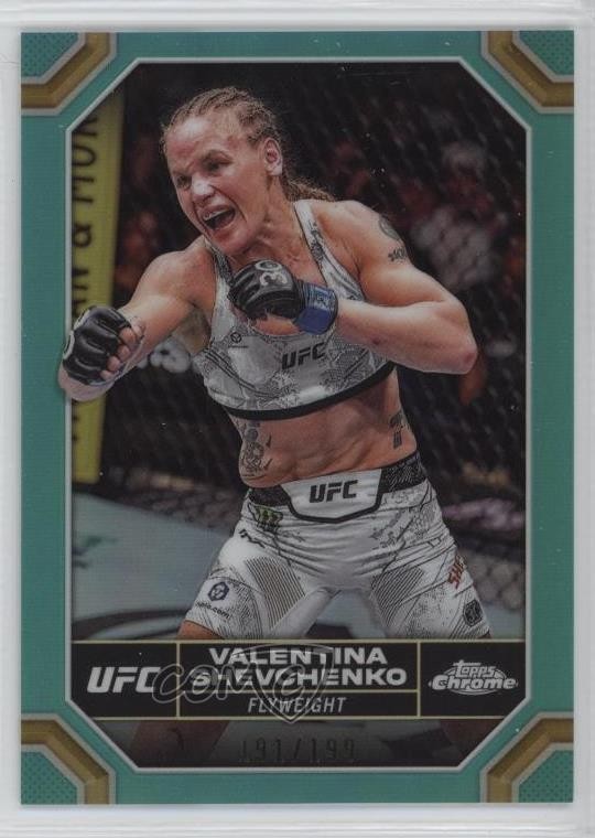 2024 Topps Chrome UFC Aqua Refractor 191/199 Valentina Shevchenko #190 17uv