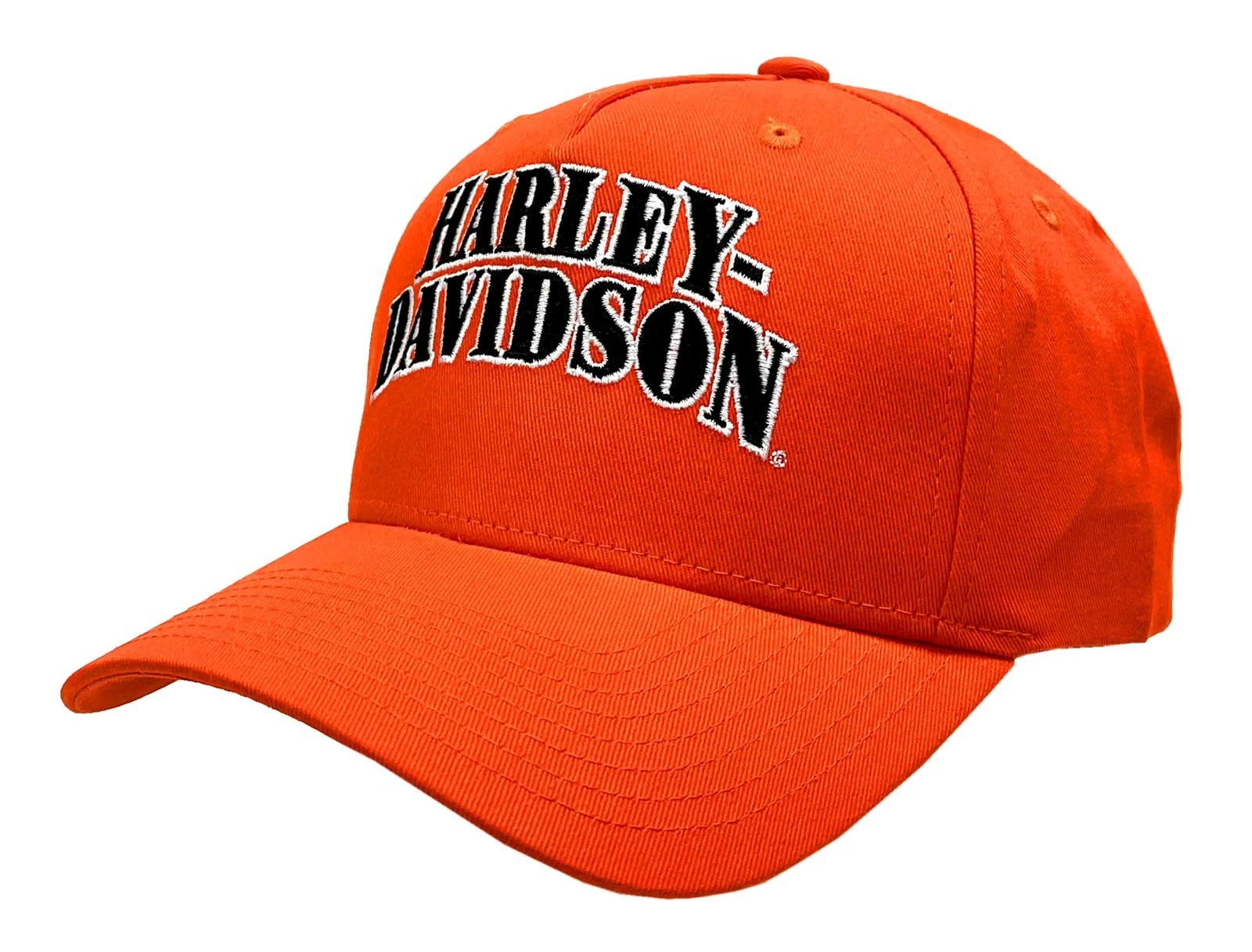 Harley-Davidson Men's H-D Text Adjustable Snapback Baseball Cap, Orange