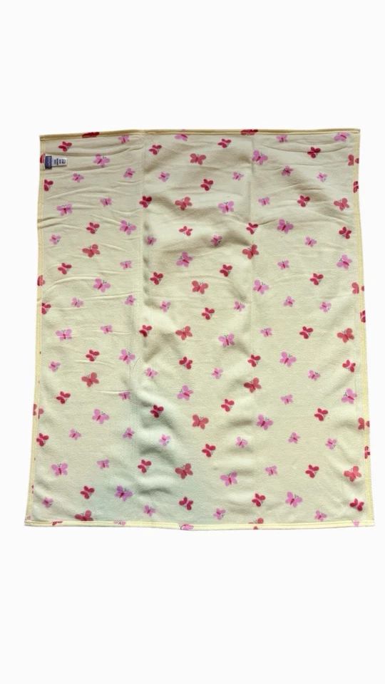 Manta de bebé Y2K Carter’s amarilla rosa mariposa microfleece seguridad Lovey 27x33 Foto 3 de 4
