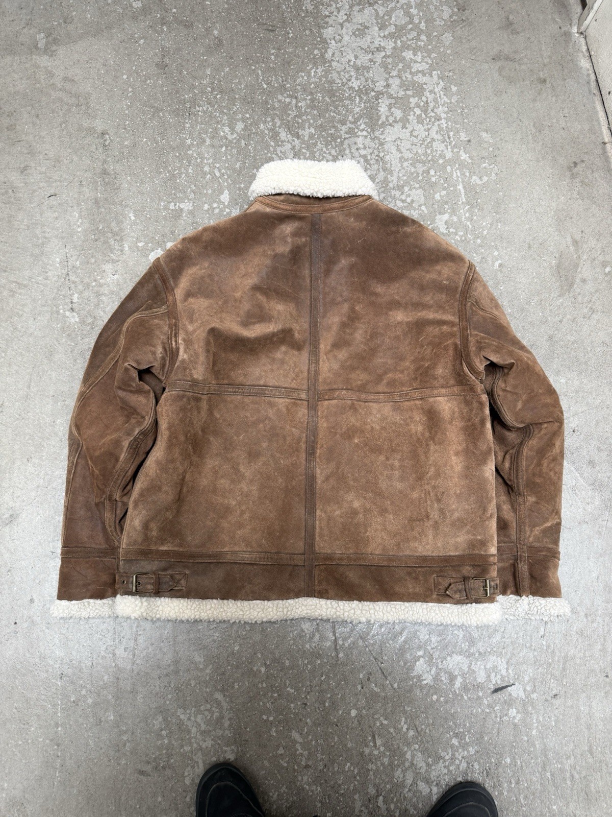 Wilson’s Leather Jacket Brown Suede Men’s XL Sherpa Lined 90s Vintage Rare image 4