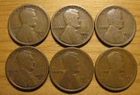 LOT OF (6) 1913 S SAN FRANCISCO LINCOLN WHEAT CENTS FROM PENNY COLLECTION SET