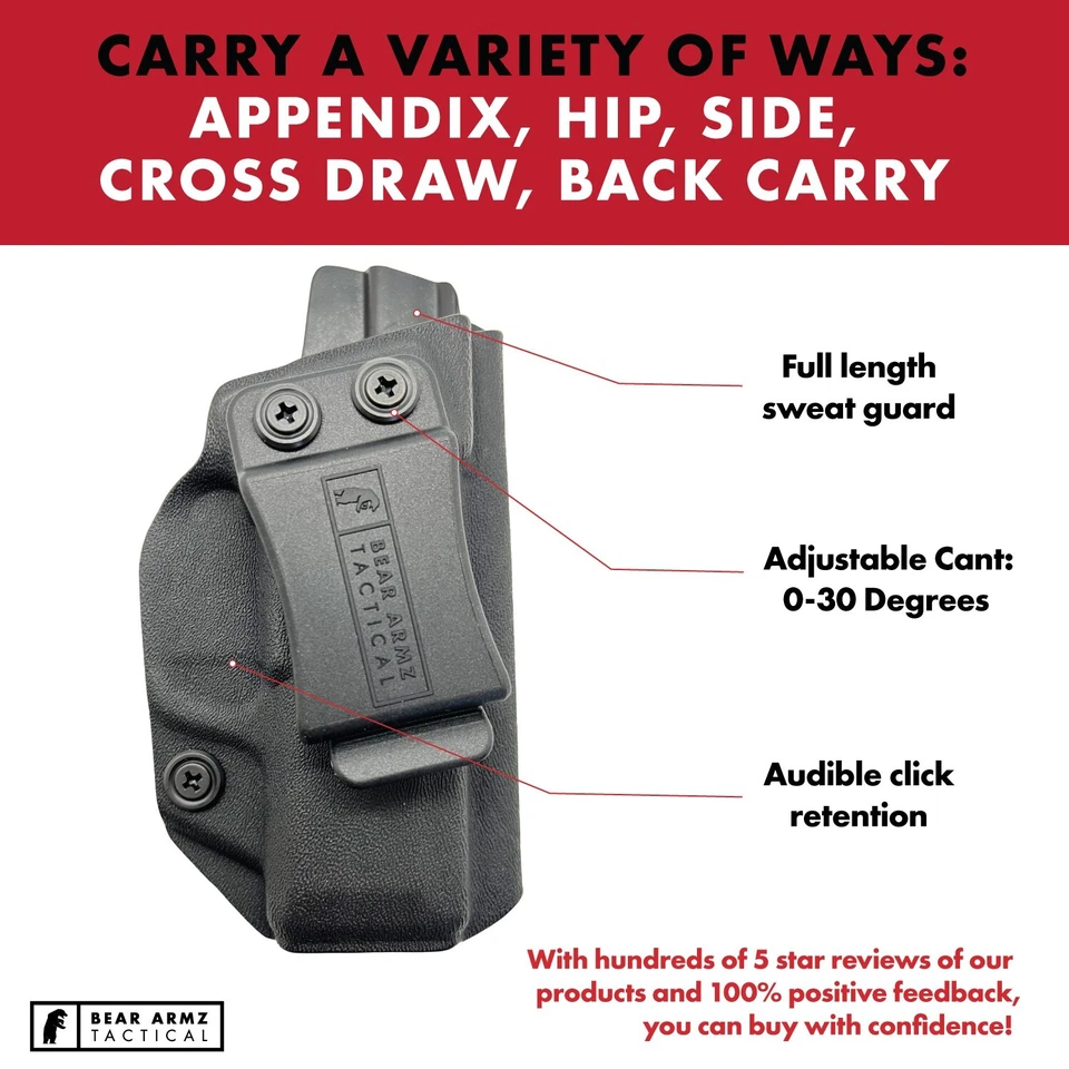 Кобура IWB из кайдекса совместима с пистолетом Sig Sauer P365/P365 SAS/P365X - Изображение 3 из 4