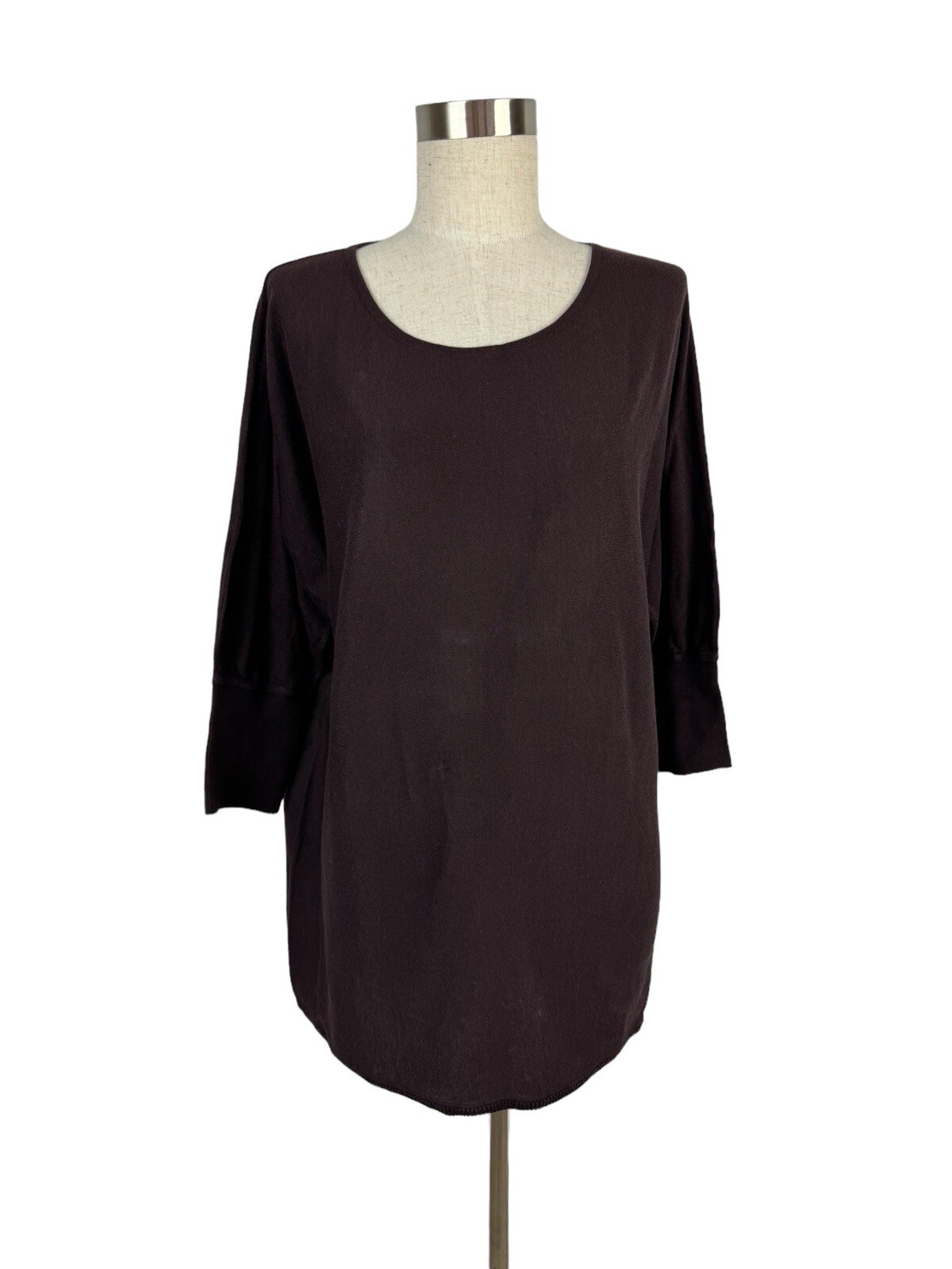 Peruvian Connection Dark Purple Thin Sweater XL P… - image 1