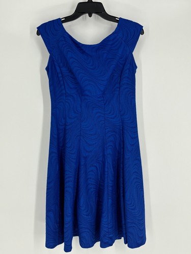 Danny and Nicole Blue Swirl Print Sleeveless A-Line Mini Dress Women's Size 8