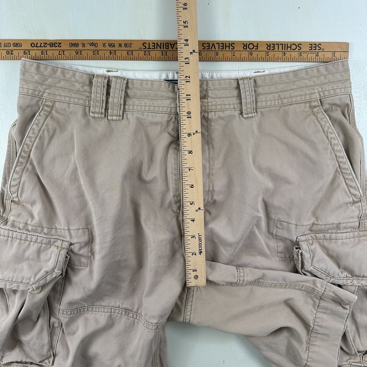 Polo Ralph Lauren Mens Cargo Shorts 38 10” Beige Military Baggy