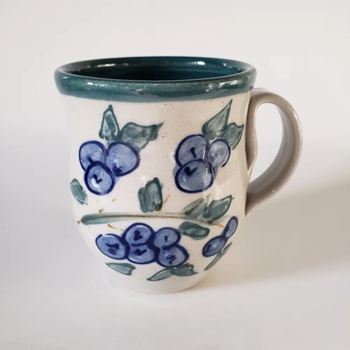 Great Bay Pottery Mug 12oz Blueberries Studio Pottery Made In The USA