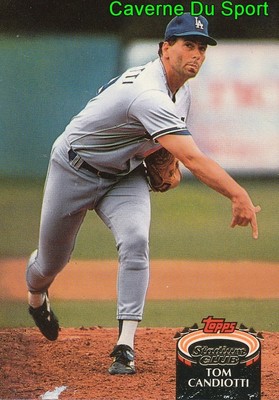 875 TOM CANDIOTTI LOS ANGELES DODGERS TOPPS BASEBALL CARD STADIUM CLUB 1992