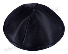 Kippa en satin NOIRE yarmoulke ethnique Mitzvah juive couvre-chef traditionel