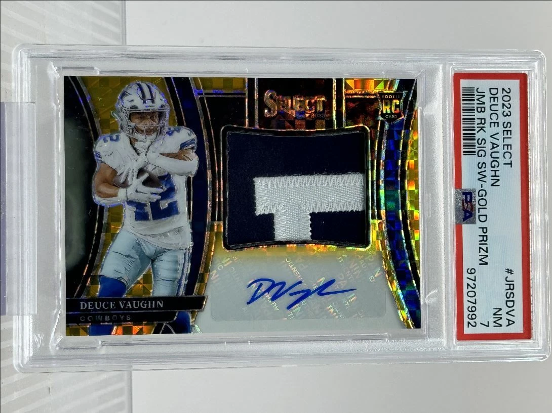 Deuce Vaughn Panini Select Jumbo Rookie Signature Swatches #JRSDVA Gold Prizm