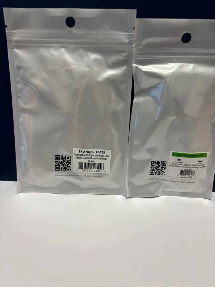 Cable de carga de sincronización micro USB Fosmon 3 pies colores - dorado y plateado Foto 2 de 2